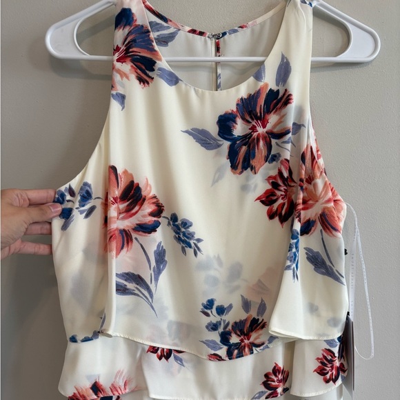 Cottagecore Spring Floral Midi White, Pink blue sleeveless dress Small Medium - Picture 5 of 13